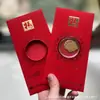 Adesivos de Telefone de Ouro Puro 999 para o Festival da Primavera, Artesanato em Metal de Envelope Vermelho de Alta Qualidade, Presentes para Reunião Anual