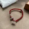 Pulsera Nueva de Verano de Turquesa Blanca Natural Pulsera Trenzada de Gama Alta Original Diseñador de Nicho Pulsera Chapada en Cobre y Plata