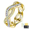 Anillo de Moissanita Retorcido de Lujo en Plata S925 con Montura de Racimo para Mujer, Accesorio de Fiesta, Joyería, Suministro al Por Mayor