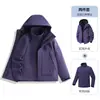 26 Nueva Chaqueta Softshell 3 en 1 para Otoño/Invierno con Forro Interior Desmontable, Chaqueta Impermeable y a Prueba de Viento para Senderismo al Aire Libre para Hombres y Mujeres