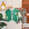 Traje de Terciopelo para Niño Invierno Engrosado 2024 Nuevo Invierno Infantil Estilo Occidental Bebé Casual Traje de Béisbol Conjunto de Tres Piezas