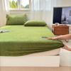 Juego de tres piezas de gorro de cama de terciopelo de leche engrosado Cubierta protectora de cerramiento completo de 360 grados Simmons cubierta de colchoneta marrón venta al por mayor generación