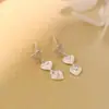 Novos Brincos de Coração com Franjas Coração a Coração para Mulheres, Design de Nicho, Luxo Leve, Versátil para o Dia a Dia, Estilo Celebridade da Internet