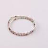 Pulsera de Turmalina de Partículas Pequeñas Shi Jia Bei Bei Bei de Doble Capa para Mujer, Joyería de Pulsera con Costuras de Lujo Ligero de Nicho