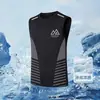 Chaleco de Seda de Hielo para Hombre Verano Deportes Fitness Camiseta Base Hombro Ancho Entrenamiento Camiseta sin Mangas Delgada Secado Rápido Top de Hombre Trendy