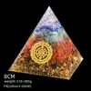 Pirámide de Cristal Natural de 8 cm Decoración Creativa para el Hogar Adorno Artesanal Bola de Cristal Envuelto en Resina Pirámide de Resina