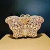 Bolsa de noite nova com diamantes de borboleta transfronteiriça Clutch europeu e americano totalmente cravejado de diamantes Clutch de pedra de luxo