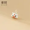 Pingente de Tigre em Resina Prata Pura 999 Pulseira DIY Charme de Prata Rígido 3D Material de Acessórios de Corda Trançada Feita à Mão Q0321
