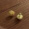 Brincos de Fogo de Artifício Pequenos Japoneses e Coreanos Mochen Design de Nicho Fashionável Elegante Agulha de Prata S925 Versátil Diário Brincos Banhados a Cobre Dourado
