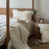 Conjunto de Quatro Peças em Algodão Cru Estilo Japonês Retrô Trama Densa Fio Duplo 100% Algodão Acabamento com Babado Dupla Camada Tridimensional Conjunto Lavado