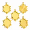 Accesorios para Joyería de Aleación DIY Piedra de Tiempo Base Ovalada Collar Llavero Colgante Decorativo C116