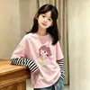 Ropa para niños, camiseta casual de manga larga de algodón puro, única y elegante para niñas, nueva colección de otoño 2026, top de aspecto de dos piezas moderno y casual
