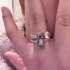Cardcaptor Sakura Anillo de Amor Rosa Melocotón con Circonita y Lazo Anillo Mágico Bidimensional Colorido Exagerado