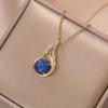 Collar romántico de cola de fénix de circonita para mujer, microincrustado, con piedra sensible a la temperatura que cambia de color, collar francés con gema incrustada, cadena dorada para clavícula