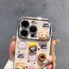 Funda para Teléfono Móvil Apple 15 Oso Donut iphone14 Ventana Grande 13 Soporte con Pulsera 12 Resistente a Caídas 11