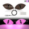 Pegatina de ojo de diablo para coche, camión, camión, luces LED de cristal delanteras y traseras, interfaz USB dinámica, pantalla de expresión sin cables