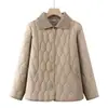 Chaqueta acolchada de algodón nueva, cálida, elegante y moderna para otoño e invierno, para personas de mediana edad y mayores, con cuello camisero, estilo ligero y corto, adecuada para madres