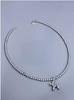 Moda europea y americana más vendida pulsera de cuentas de 6 mm de acero de titanio fundido sólido liso collar con forma de corazón cadena para clavícula de mujer