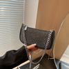 Bolso Transfronterizo de Moda de Nicho Completamente Tachonado de Diamantes para Mujer 2025 Nuevo Bolso Cruzado Versátil con Cadena Bolso Pequeño Cuadrado de Hombro Único