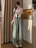 Calça Jeans Clara de Perna Larga para Mulheres, Estilo Fino de Primavera, 2026 Novo Cintura Alta Emagrecedor Perna Reta Petite Cenoura Harem
