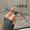 Armazón de Gafas Marrón Ultraligero de Tr90 para Mujer Sin Maquillaje, Luz Anti-Azul, Cara Cuadrada y Redonda, Armazón Grande para Hombre, Se Puede Equipar con Armazón para Ojos Miopes con Graduación