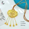 Bolsa Pingente Cadeado de Borla Dragão e Fênix Discípulo de Tianzi com Design Vazado Esculpido, Cobre Banhado a Ouro, Colar Estilo Tendência Nacional, Versátil