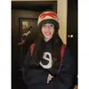 Sudadera con Capucha de Diseño Estilo Coreano con Estampado Interesante para Mujer en Otoño e Invierno Aspecto Holgado Adelgazante Forro Polar Engrosado Versátil Tops de Pareja