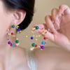 Aretes de Borla con Cuentas de Flores de Aliento Nocturno ~ Aretes de Tuerca para Mujer con Flores de Color Contraste Retro, Aretes de Tuerca para Vacaciones, Aretes de Estilo Étnico