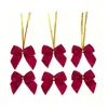 Decoraciones de lazo de poliéster navideño transfronterizo Lazo atado con alambre de borde dorado DIY Colgante decorativo para corona de árbol de Navidad