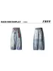 Jeans Vintage Lavados Retro Americanos con Marca de Corbata Estampados, Diseño Elegante y Versátil para Hombres y Mujeres, Pantalones de Pierna Ancha Atractivos