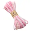 Pulseira de Corda Trançada Cor Gradiente de Fio de Algodão Acessórios com Contas DIY Feito à Mão Corda de Mão Corrente de Celular Decoração de Cordão