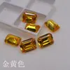 Zircón Rectangular Amarillo Dorado Piedra Suelta con Bordes Planos