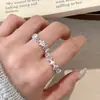 Anel Floral Doce e Delicado para Mulheres, Anel Ajustável de Trevo de Quatro Folhas de Luxo Leve Estilo Ins, Anel para Dedo Indicador Fresco e Inspirado na Floresta