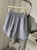 Shorts de Hielo Dopamina de Cintura Alta para Mujer Verano 2025 Casual Japonés Pierna Larga Bolsillo Ancho Pierna Ancha Pantalones de Moda