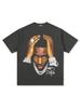 Camiseta de Manga Corta con Estampado Hip-Hop Retro Transfronterizo Sudadera con Capucha de Cuello Redondo de Manga Larga