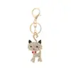 Llavero creativo de gatito lindo estilo coreano con diamantes, aleación de zinc, cadena decorativa para bolso de mujer, accesorios, colgante