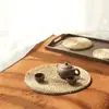 Ceremonia del té cero juego juego de té tapete para té juego de té tapete para tetera de paja tetera de hierro tetera de arcilla púrpura tapete térmico mantel individual posavasos simple pastoral