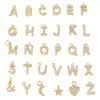 Colar Europeu e Americano Simples com 26 Letras em Inglês Inlaid Zircônia DIY com Acessórios Pingente Conjunto de Colares