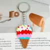 Llavero PVC Postre Simulación Goma Suave Colgante Metálico Pastel Dulce Adorno Colgante Regalo para Niñas Llavero Al Por Mayor
