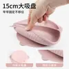Prato de Silicone Redondo para Bebê com Alça e Tampa Transparente, Louça de Silicone para Aprendizado de Bebê, Prato de Silicone com Rosto Sorridente e Três Compartimentos