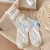 Meias Femininas Zudel Novo Estilo Meia-Panturrilha, Meias Finas e Fofas de Princesa, Meias Femininas Versáteis de Cor Sólida para Primavera e Verão Atacado