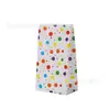 Saco de papel Kraft plano colorido com doces de bolinhas para embalagem de doces, lanches de panificação, presentes para crianças, saco de armazenamento