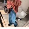 [en stock] Jeans de equitación con hebilla oblicua VC para mujer, nuevo de invierno, cintura alta, adelgazantes, pierna ancha, pantalones largos casuales