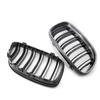 Adequado para BMW Série 3 E90 E91 09-12 Padrão Fibra de Carbono Moldura Externa Preto Brilhante Linha Dupla Grade Dianteira Grade de Entrada de Ar