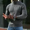 2026 Suéter de Punto Cálido de Invierno Transfronterizo para Hombre Ajustado Estilo Coreano Sencillo Color Sólido Cuello Alto Jersey Ropa para Hombre