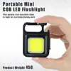 Lanterna de Chaveiro Portátil para Camping Multifuncional Recarregável Mini Brilhante para Exterior