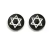 Pendientes de Diseño Retro Ins Europeo y Americano Pendientes Magnéticos Creativos Redondos de Estrella de Cinco Puntas Cabeza de Calavera Joyería de Oreja de Moda