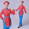 Ropa de actuación para cuñada Aqing de primavera y otoño Ropa para camarero Ropa para recolectar té Ropa de actuación para cuñada del pueblo Cuñada militar Ropa para cuñada del pueblo Sacudir Ropa Roja