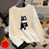 Moletom Pesado Masculino com Gola Redonda e Forro de Fleece Outono e Inverno Novo Solto Tamanho Plus Marca de Moda Top de Outono Jaqueta de Manga Longa para Meninos