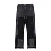 25 Galeria de Marcas Tendência Transfronteiriças Dept Cor Color Block Splash-Ink Calças Flare para Homens e Mulheres High Street Calças Retas Comprimento Total